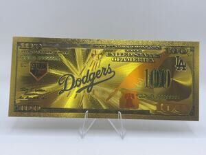 Los Angeles Dodgers Gold Tone $100 Foil Note MLB Baseball Collectible